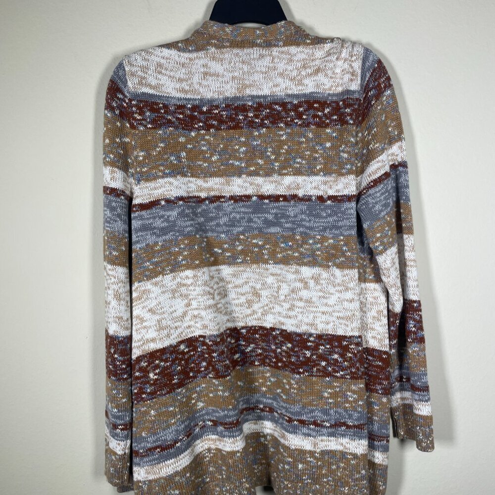 Land's End Women's Tan Brown Knit Open Cardigan Sweater Cotton Large! - Picture 5 of 5